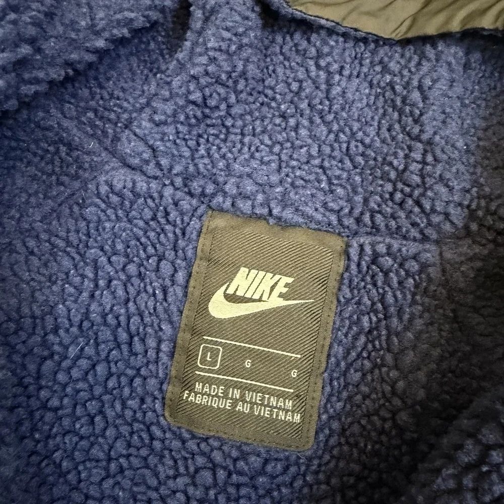 Nike Jacket Youth Large Navy Black Fleece Full Zip Windrunner Pockets AA0069‎